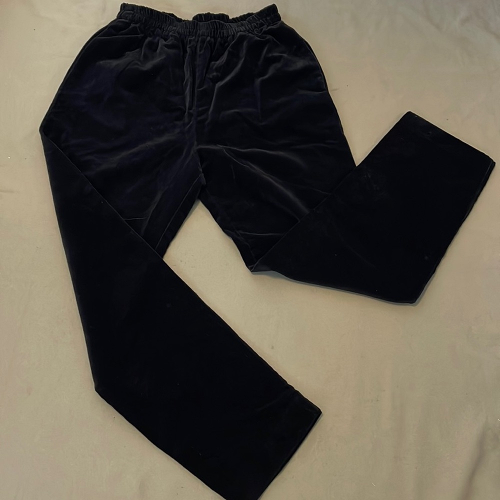 BLAKE by DEVON .ILGWU, Vintage Black color w pockets VELVET womens Pants sz 14”
